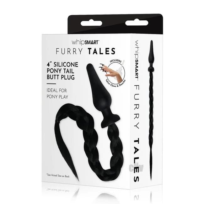 Whipsmart Silicone Plug 4 Pony Tail Blk - Image 1