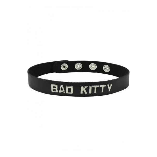 Wordband Collar Bad - Kitty - Black - Image 1