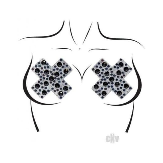 X Factor Nipple Jewel Stickers Os Blk - Image 1