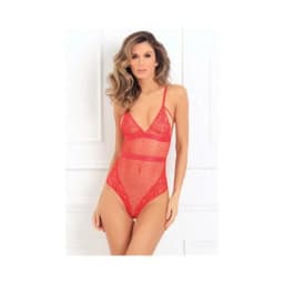 X Marks the Spot Lace Teddy Red M/L, image 1
