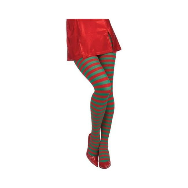 Xmas Red/green Striped Tights - Image 1