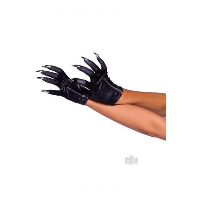 Zip Up Claws Gloves O/s Black - Image 1