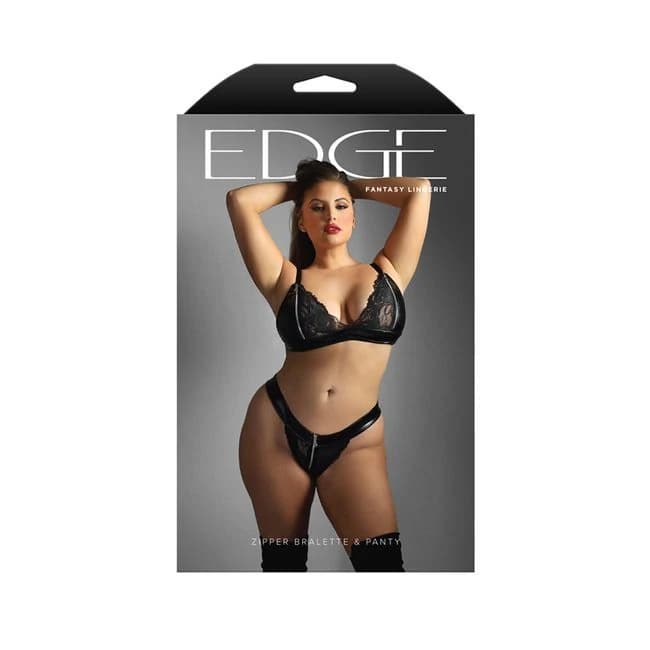 Zipper Bralette & Panty Queen Size - Image 1