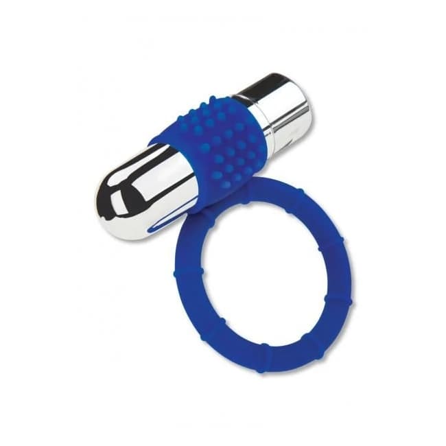 Zolo Powered Bullet Cock Ring - Blue - Image 1