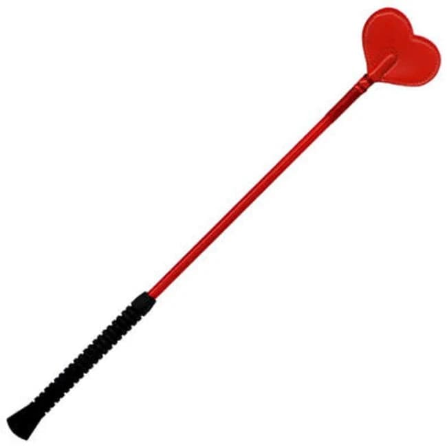 20in Flexi Crop- Red Heart Shape Leather Tip - Image 1
