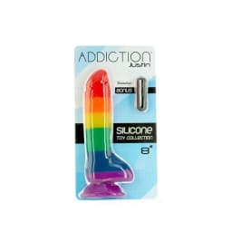 Addiction 100% Silicone Justin 8 Rainbow ", image 8