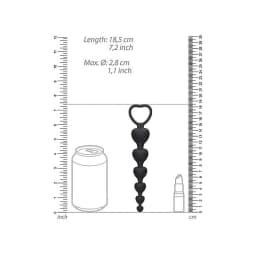 Anal Heart Beads Black - Image 3