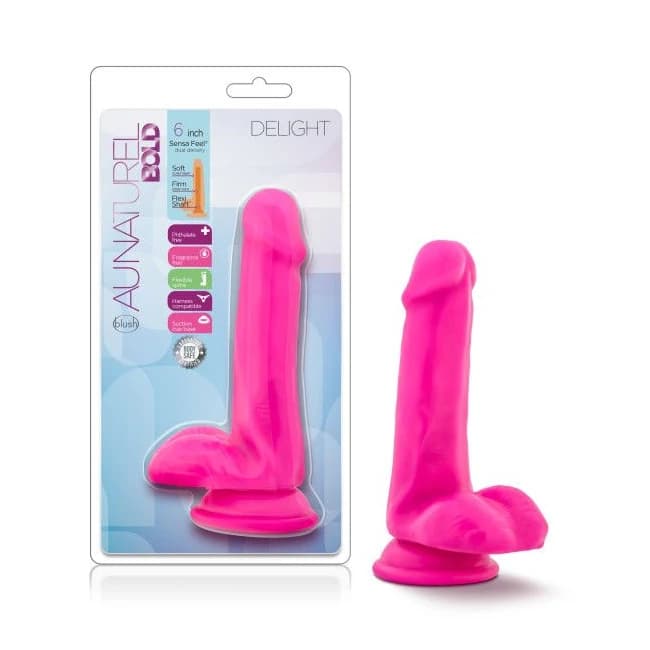 Au Naturel Bold Delight 6 in Dildo Pink - Image 1