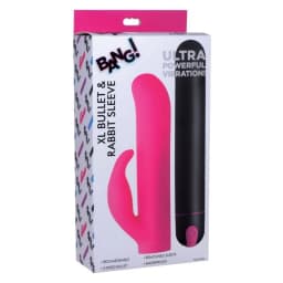 Bang! XL Bullet & Rabbit Silicone Sleeve Pink, image 9