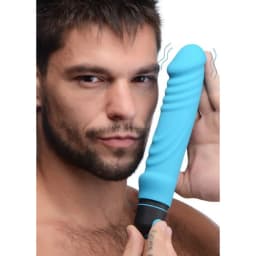Bang! XL Bullet & Ribbed Silicone Sleeve Blue, image 2