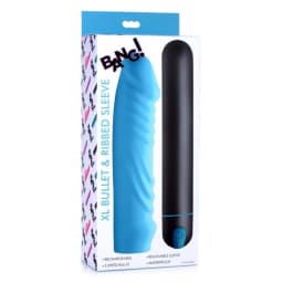 Bang! XL Bullet & Ribbed Silicone Sleeve Blue, image 7