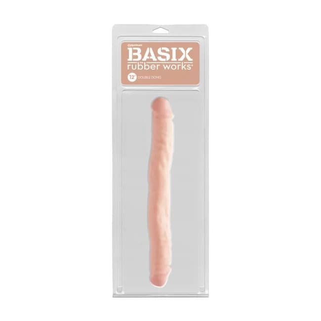 BASIX RUBBER WORKS 12IN DOUBLE DONG FLESH  - Image 1