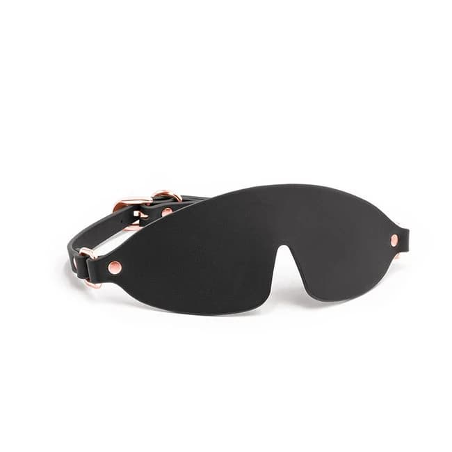 BONDAGE COUTURE BLIND FOLD BLACK W/ ROSE GOLD  - Image 1