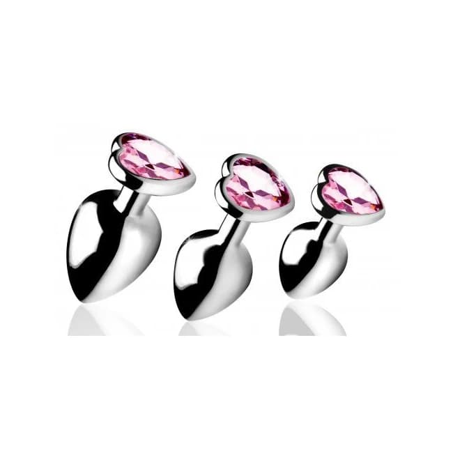 Booty Sparks Pink Heart Gem Anal Plug Set - Image 2