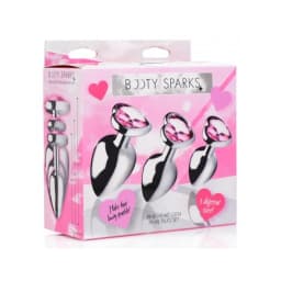 Booty Sparks Pink Heart Gem Anal Plug Set - Image 5