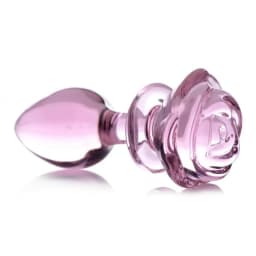 Booty Sparks Pink Rose Glass Large Anal Plug - Image 2