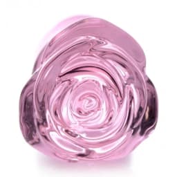 Booty Sparks Pink Rose Glass Large Anal Plug - Image 3