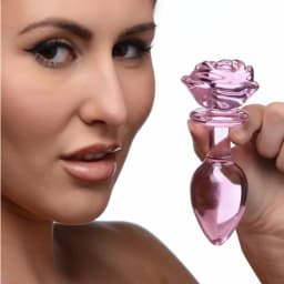 Booty Sparks Pink Rose Glass Large Anal Plug - Image 5
