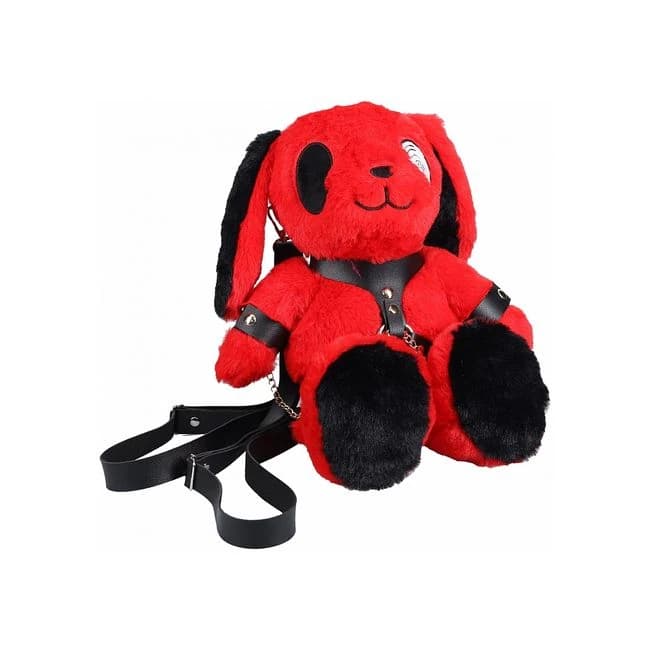 BUNNY BACKPACK CIRCLE EYE LARGE RED  - Image 1