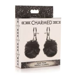 Charmed Pom Pom Nipple Clamps Black, image 1