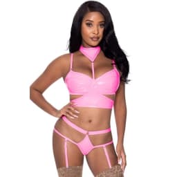 Club Candy Bra Harness & Panty Pink, image 3