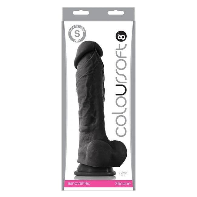 Coloursoft 8in Soft Dildo Black - Image 1