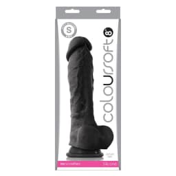 Coloursoft 8in Soft Dildo Black, image 1