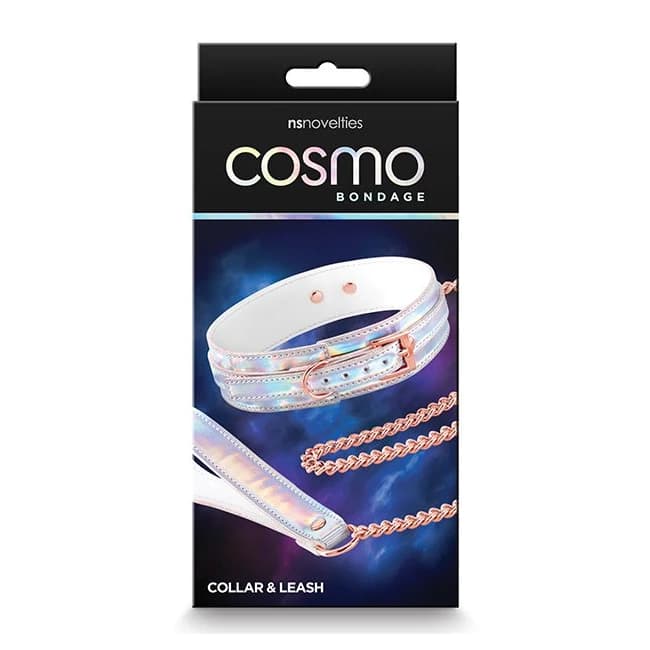 Cosmo Bondage Collar & Leash Rainbow - Image 1