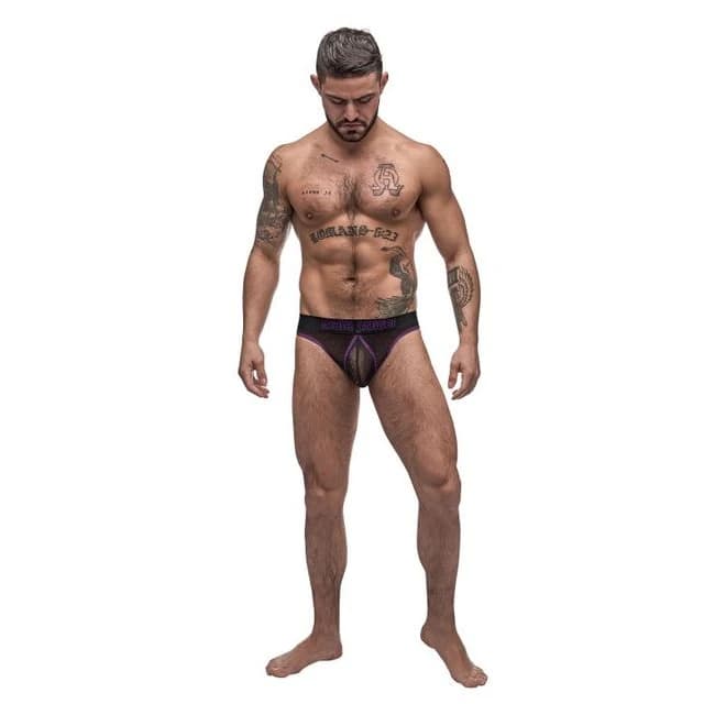 (d) Airotic Mesh Butt Out Biki Large Black - Image 1