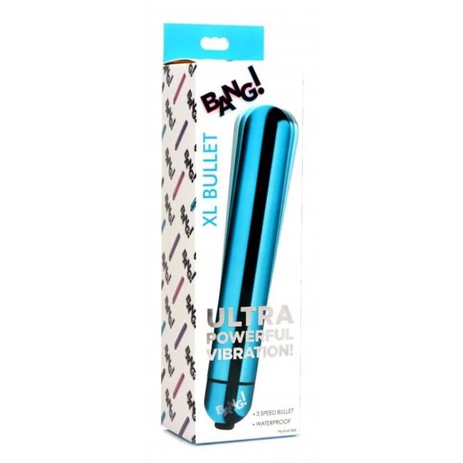 (D) BANG! VIBRATING METALLIC X BULLET BLUE  - Image 1