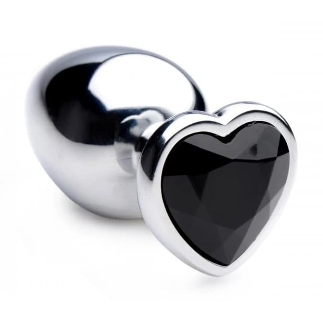 (d) Booty Sparks Black Heart G Anal Plug Large - Image 1