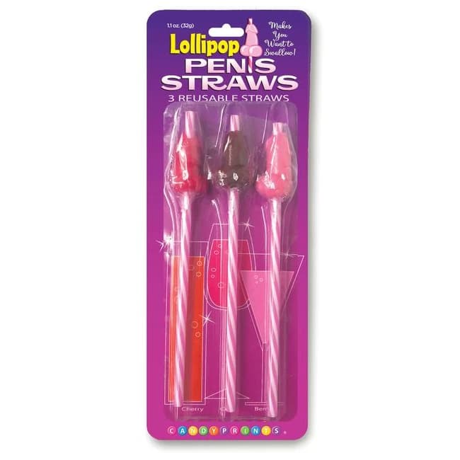 (d) Candy Penis Straws 3 Pk - Image 1