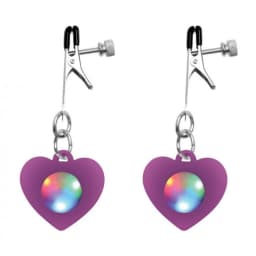 (d) Charmed Light Up Heart Nip Clamps - Image 2