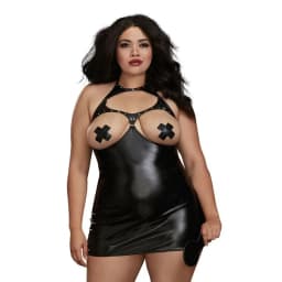 (D) CHEMISE & PADDLE DMD BLACK QUEEN O/S  - Image 1