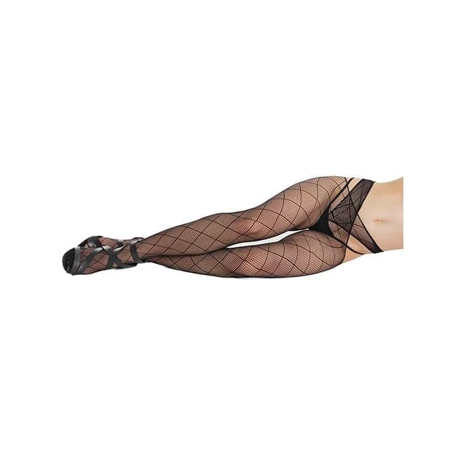 (d) Crisscross Waist Stockings Black O/s - Image 4