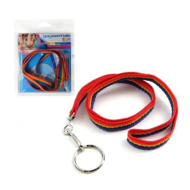 (d) Gaysentials Rainbow Nylon Key Tag - Image 1