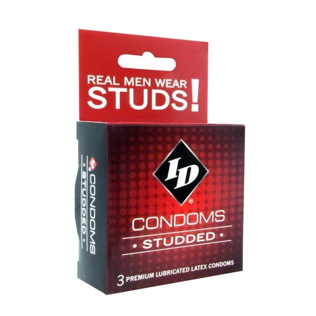 (d) Id Studded Condom 3pk - Image 1