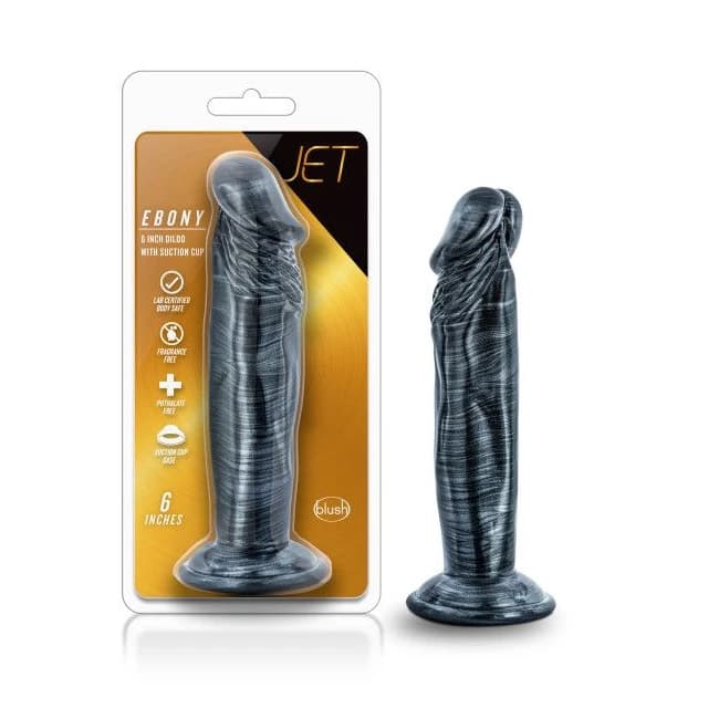 (d) Jet Ebony Carbon Metallic Black Dildo - Image 1