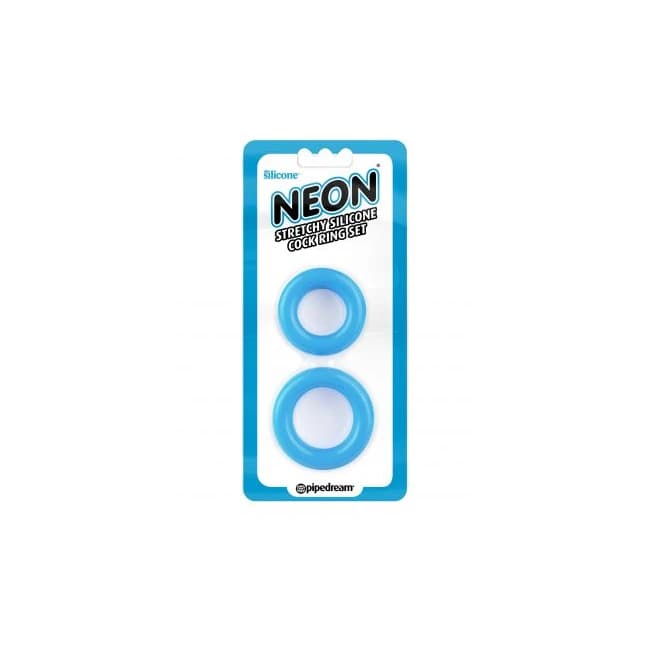 (d) Neon Stretchy Silicone Coc Ring Set Blue - Image 1