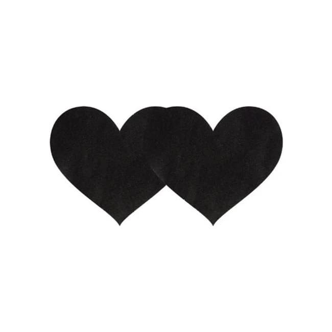 (d) Pasties Black Satin Heart - Image 1