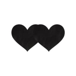 (d) Pasties Black Satin Heart - Image 1