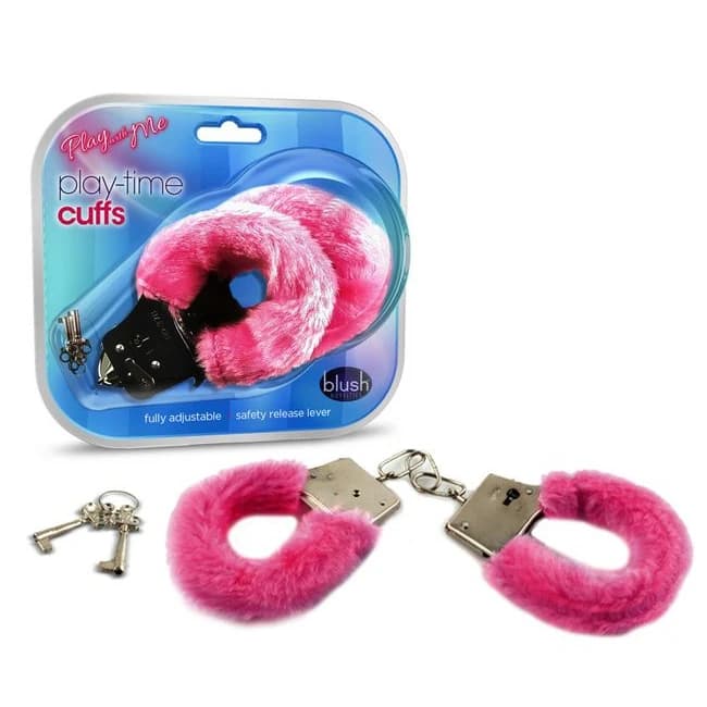 (D) PLAYTIME CUFFS PINK FUR  - Image 1