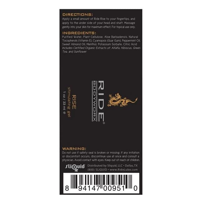 (d) Ride Bodyworx Rise Stimul Gel 1 Oz - Image 2