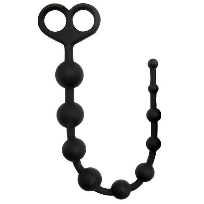 (D) ROOSTER PERFECT 10 BLACK ANAL BEADS  - Image 1