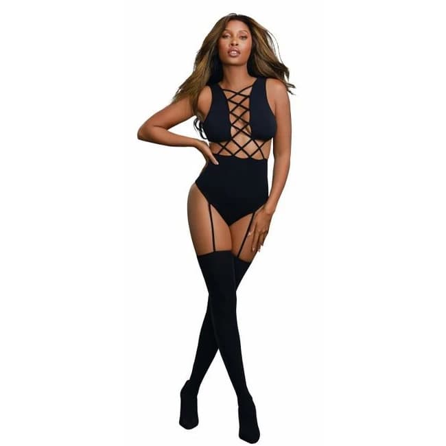 (d) Teddy Bodystocking Black O - Image 1