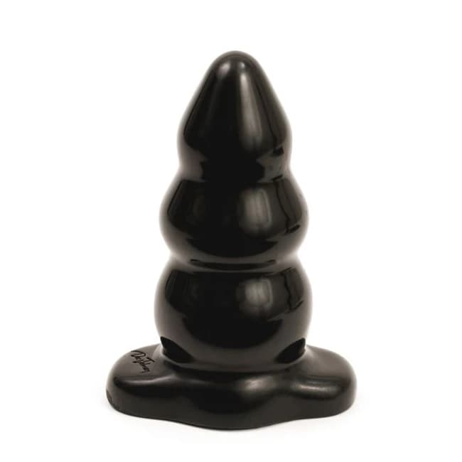 (d) Triple Ripple Butt Plug-lg-black Cd - Image 1