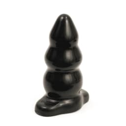 Triple Ripple Butt Plug-Lg-Black Cd, image 2