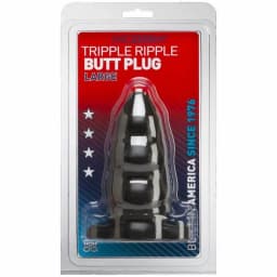 Triple Ripple Butt Plug-Lg-Black Cd, image 4