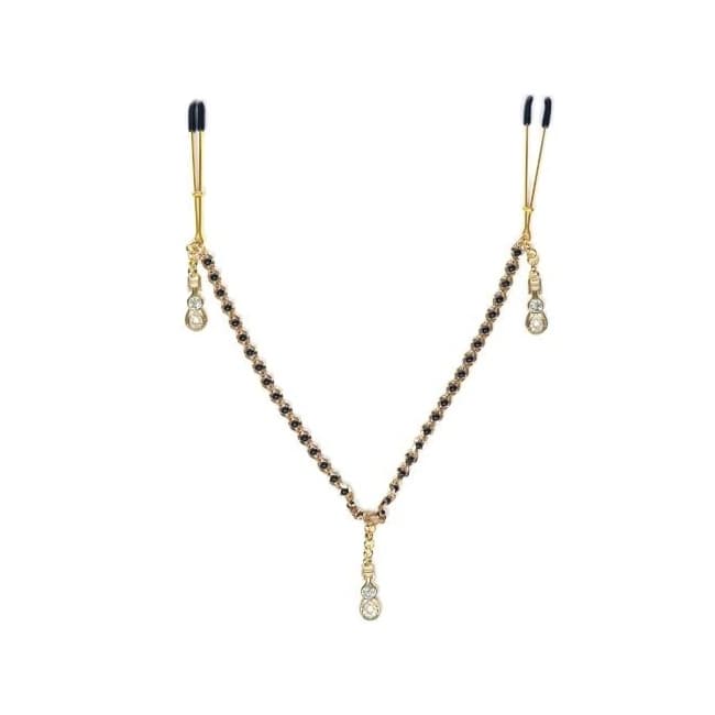 (d) Tweezer Clamp W/3 Pendants Beaded Chain - Image 1