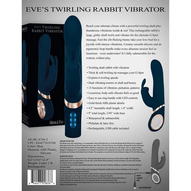 (d)adam & Eve Eve's Twirling Rabbit Vibrator - Image 1